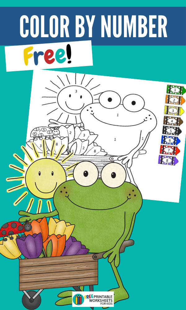 This spring color by number printable is perfect for your frog-themed lesson plan. Preschoolers will really enjoy learning their numbers with this free frog color by number printable!