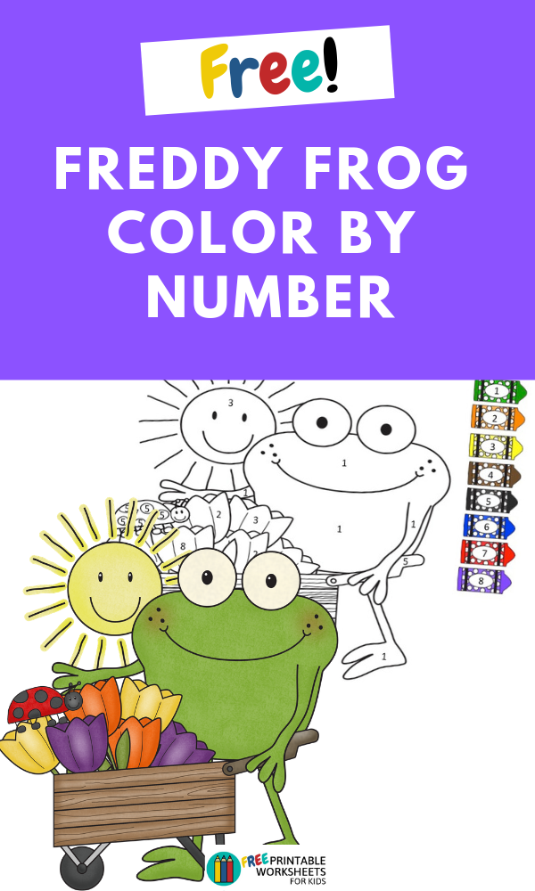 This spring color by number printable is perfect for your frog-themed lesson plan. Preschoolers will really enjoy learning their numbers with this free frog color by number printable!