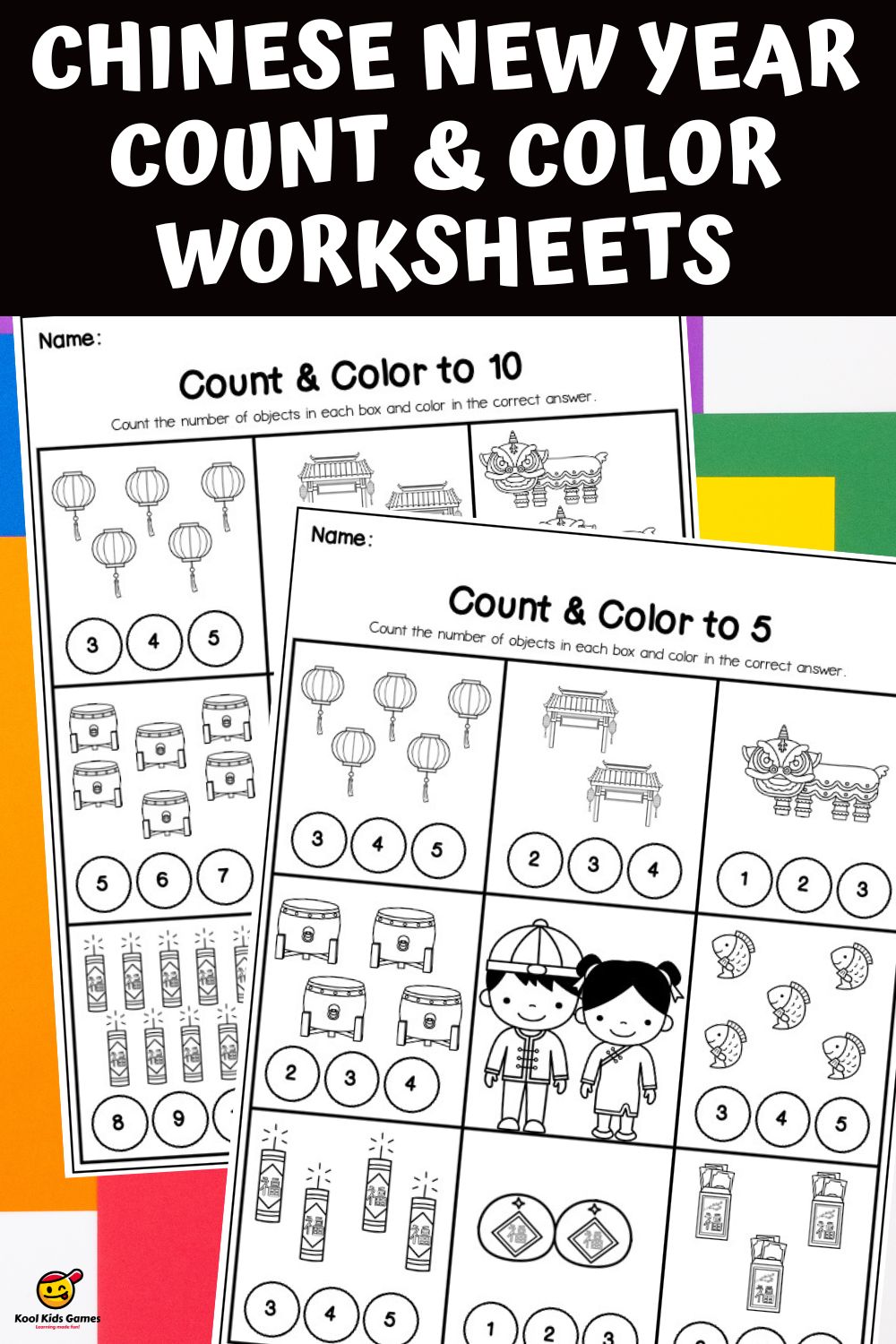 This Chinese New Year Count and Color packet is a great way to combine cultural appreciation with math skills, as students will count sets of different objects that are typically associated with the Lunar New Year such as lanterns and dragons. Grab your counting worksheets for kindergarten today!