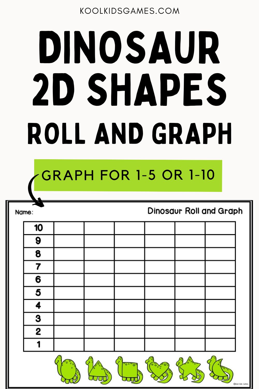 Grab this Dinosaur Shapes Roll and Graph activity for a fun way to learn about data interpretation! Once you have your kindergarten graphing worksheet prepped, you’ll be able to use this dinosaur graphing activity any time of the year!