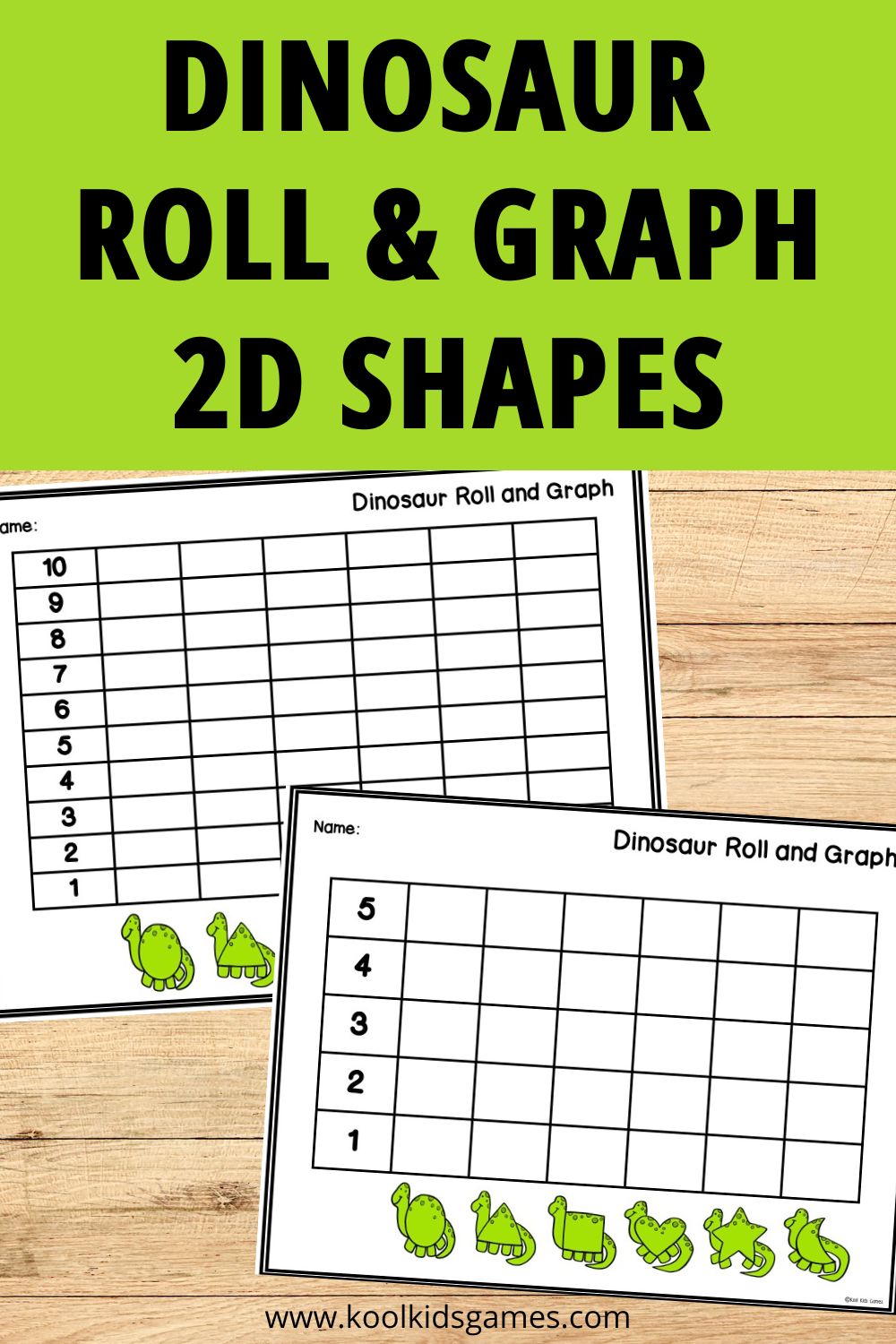 Grab this Dinosaur Shapes Roll and Graph activity for a fun way to learn about data interpretation! Once you have your kindergarten graphing worksheet prepped, you’ll be able to use this dinosaur graphing activity any time of the year!