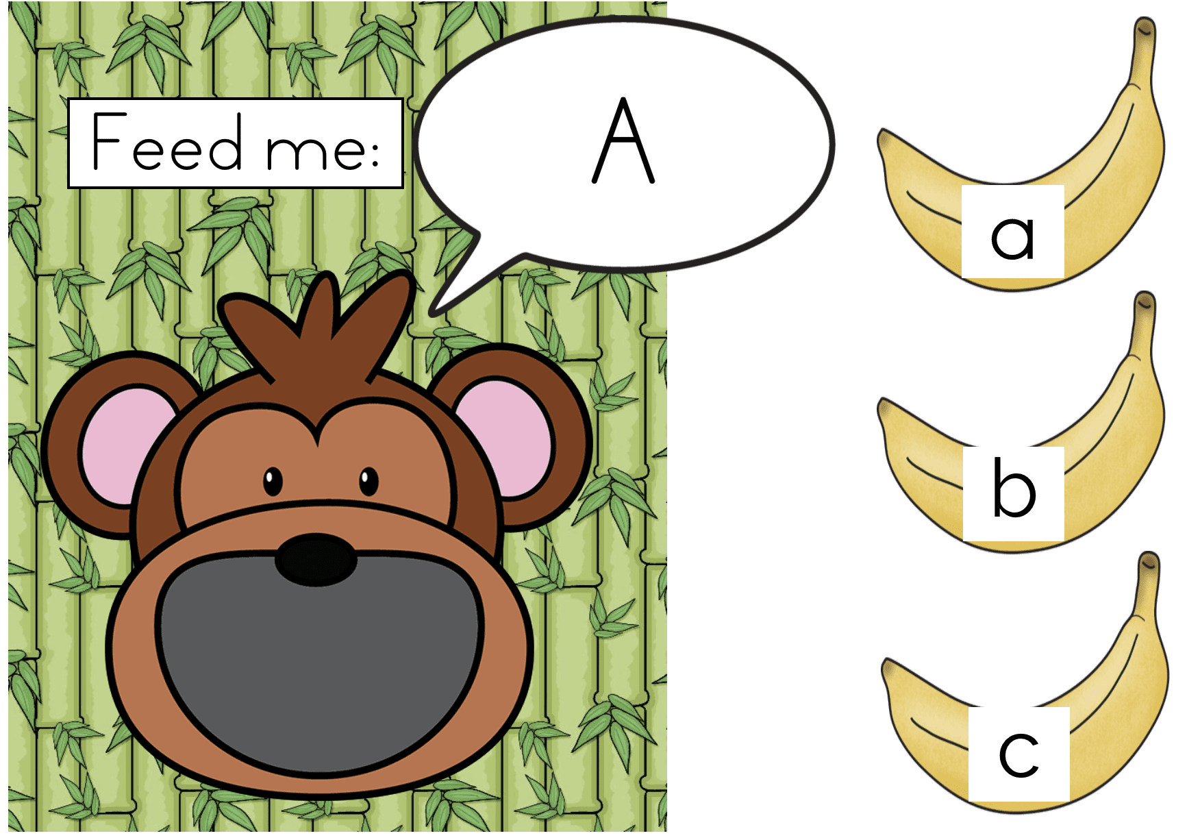 These zoo themed kindergarten activities are the perfect way for your kindergarten students to independently practice their letter recognition skills while playing a fun “feed the monkey” kindergarten BOOM cards deck on their devices. This set of 3 digital literacy activities for kindergarten will see your student match uppercase letters, lowercase letters and capital to lowercase letters.