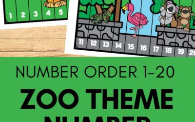 Cute Zoo Animals Number Strip Puzzle for Learning 1-20 Sequencing Easily