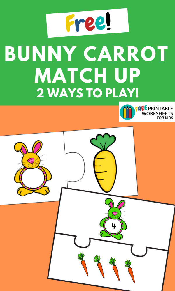 This Easter color matching activity for preschool comes with two fun activities - a bunny and carrot counting puzzle and a bunny carrot match up activity based on color. Download it free today!