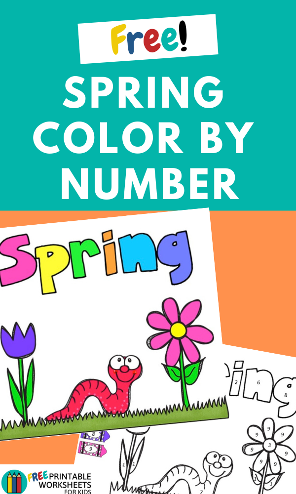 There are 6 spring-themed color by number pages included in this pack.