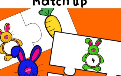 Cute and Colorful Bunny Carrot Match Up