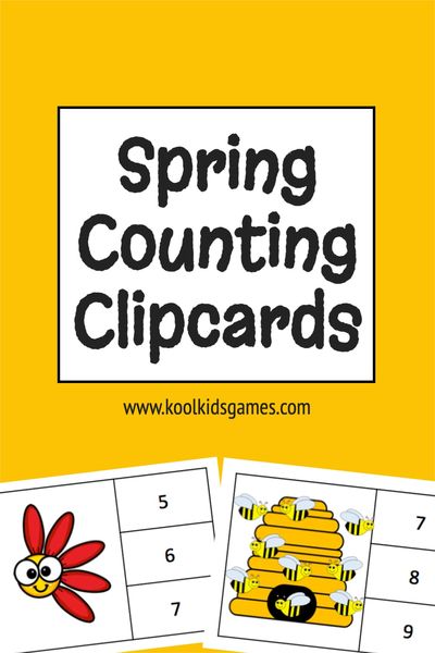 These spring counting clip cards will have your students counting bees 1 to 10 and undertaking butterfly counting practice in no time at all. This set of 4 clip cards for counting practice is simple and fun!