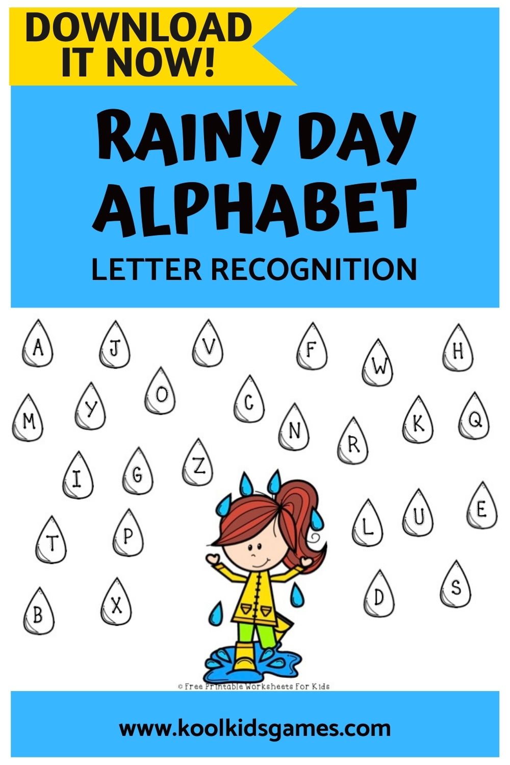 Rainy weather gives you a perfect excuse to pick out this rainy day alphabet activity as part of your general weather literacy activities for preschool. These pick and dab alphabet matching worksheets can be used whatever the weather as your students will love the fun graphics and simple gameplay.