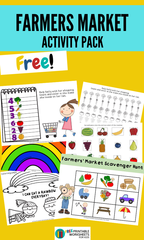 This farmers market activities pack has plenty of free nutrition activities for preschoolers, ranging from a rainbow-themed food activity to a scavenger hunt for a field trip. You’ll find enough farmers market preschool activities to keep your students busy all season long. Use these healthy eating printables for kids to complete your food and nutrition classroom theme!