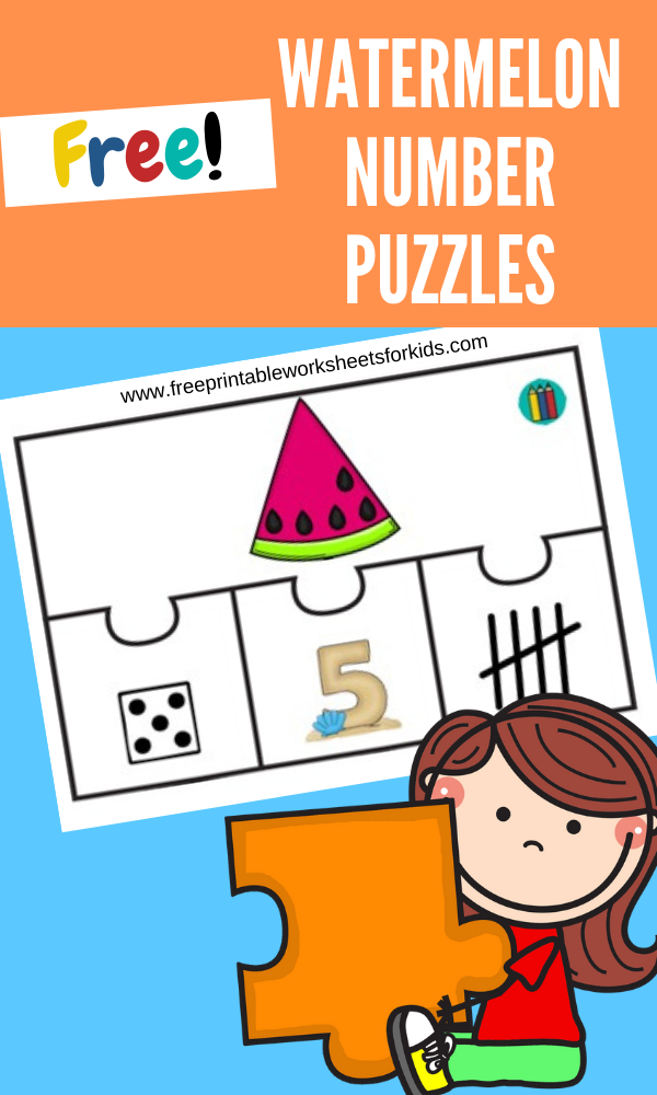 These 4-piece watermelon number puzzles will keep your children entertained while working on early math skills like number recognition, counting and subitizing.