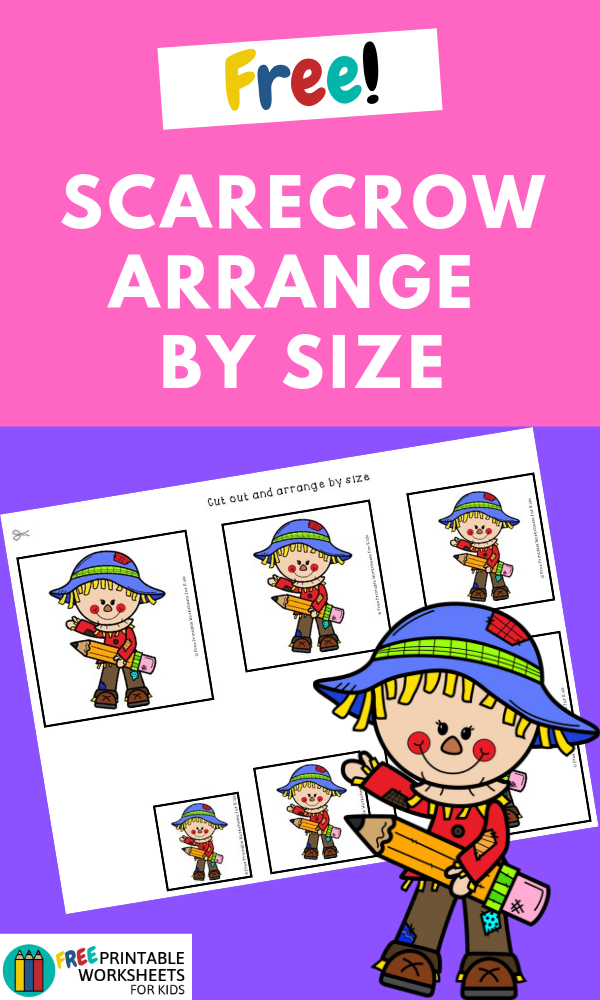 Develop early math skills with these 3 scarecrow-themed image sets to arrange from smallest to biggest.