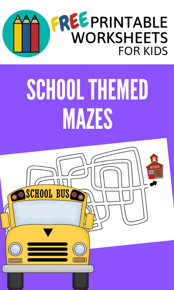 3 different back to school mazes for fine motor practice