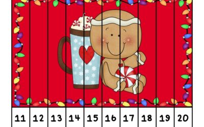 Gingerbread Number Puzzle Strips