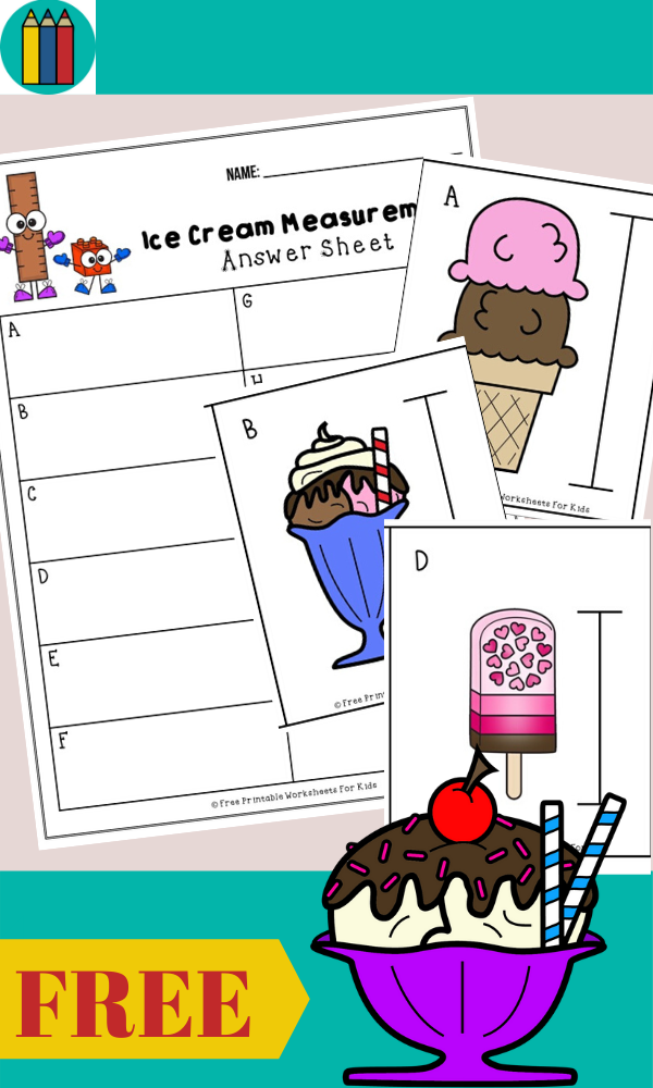 Kids work on math and measurement in this summer themed ice cream printable.