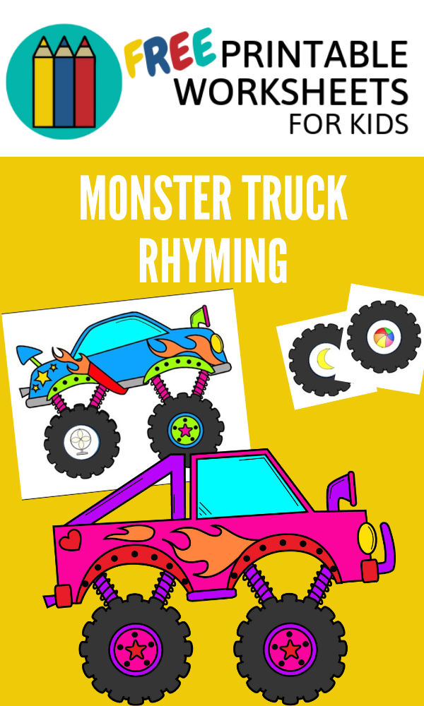 A fun early literacy activity where your child will pair up the monster truck wheels that have rhyming pictures. 12 sets included!