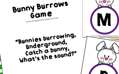 Cute Bunny Burrows Letter Sound Game for Easter