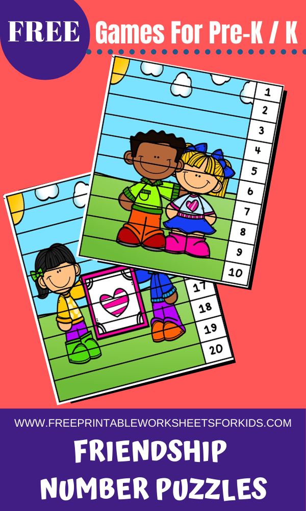 2 printable puzzles to work on number order, great for Valentines