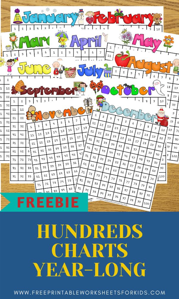 Hundreds charts are fun and versatile teaching tools that you can use for the whole year! 12 different designs included, one for each month.