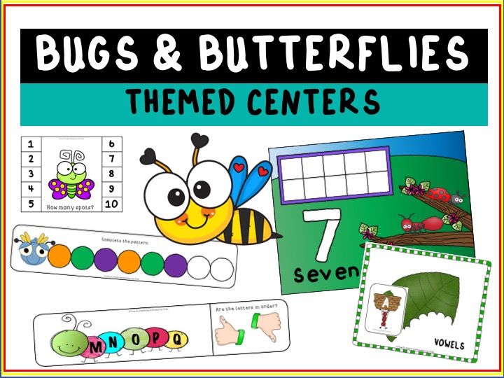 Fun Bugs and Butterflies Printables for Preschool and Kindergarten | 10 Literacy and Math Spring Themed Games | Alphabet Numbers and Fine Motor Hands On Homeschool Activities | Kids Classroom Center Ideas #FreePrintableWorksheetsForKids #Bugs #Butterfly #Spring