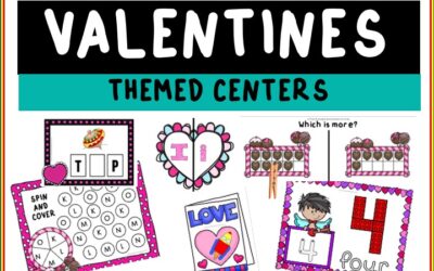 Valentines Literacy and Math Themed Centers