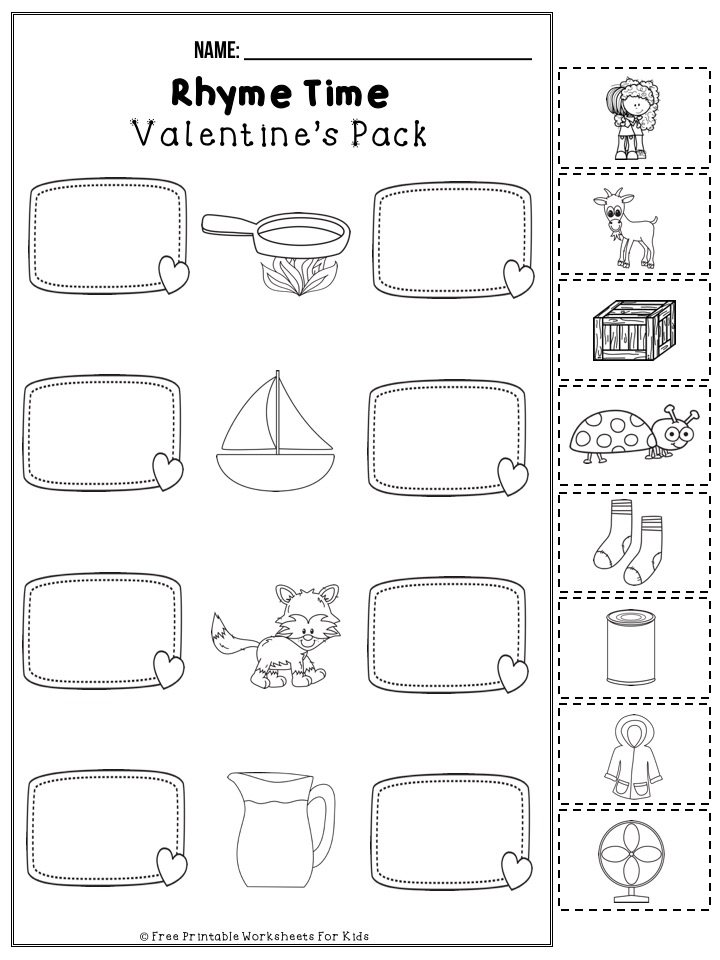 50 pages of free Valentine's themed printable worksheets for kids. Includes a variety of literacy, math and fine motor activities.