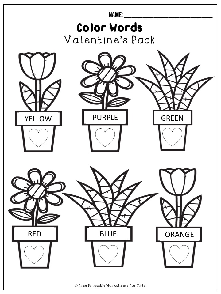 50 pages of free Valentine's themed printable worksheets for kids. Includes a variety of literacy, math and fine motor activities.