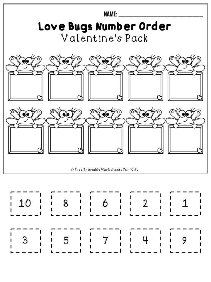 50 pages of free Valentine's themed printable worksheets for kids. Includes a variety of literacy, math and fine motor activities.