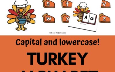 Turkey Alphabet Pie Pick and Color: Letter Recogntion Games for Kindergarten