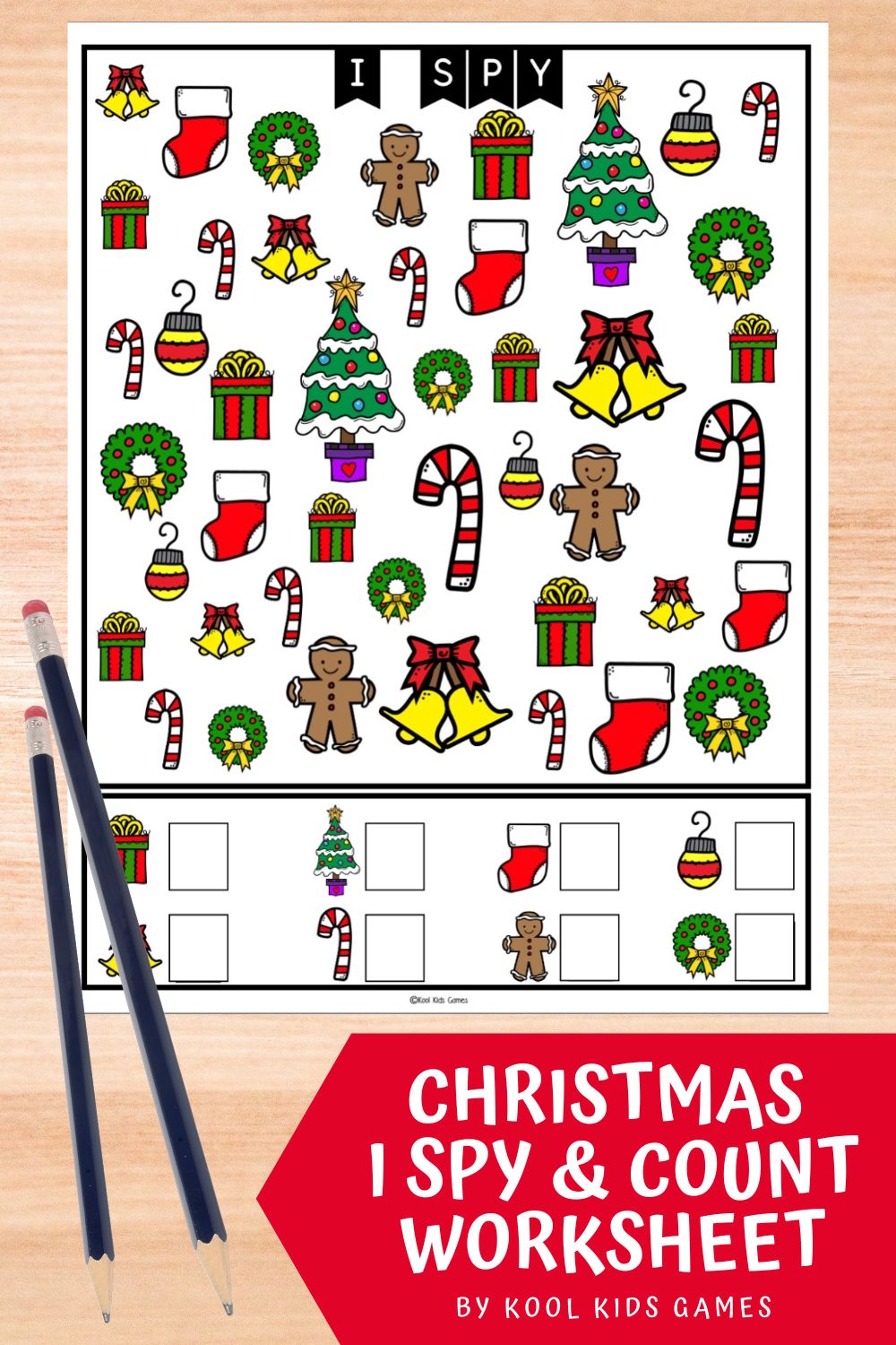 Your students will love this new Christmas I Spy game so be sure to grab it today! There are two ways to use these free printable Christmas games; either print out the full color version and have it as a quick I spy and count game, or use the black and white version for students to color in every time they find an object.