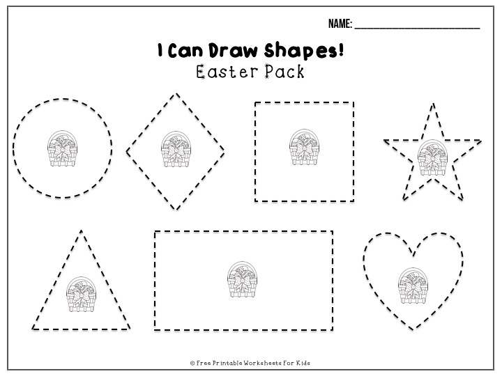 50 pages of free Easter themed printable worksheets for kids. Includes a variety of literacy, math and fine motor activities.