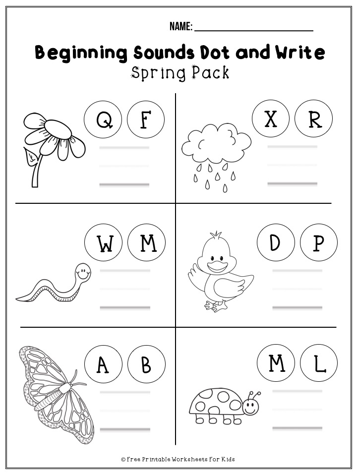 50 pages of free Spring themed printable worksheets for kids. Includes a variety of literacy, math and fine motor activities. Bring on the flower, frog and flying bugs fun!