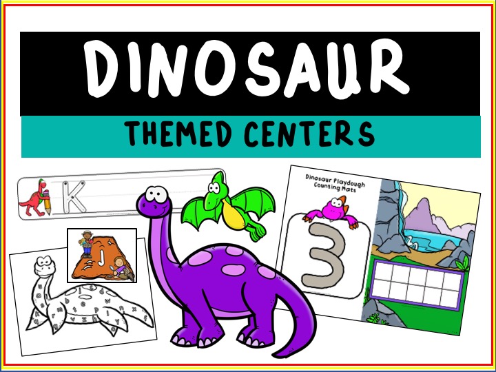 Fun Dinosaur Printables for Preschool and Kindergarten | Dinosaur Themed Literacy and Math Centers | Hands On Homeschool Activities | Kids Classroom Center Ideas and Worksheets #FreePrintableWorksheetsForKids #Dinosaur #Alphabet #Number