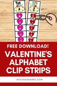 Fun Valentines Alphabet Clip Strips