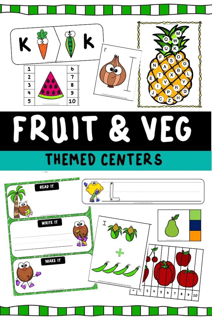 Looking for a fun way to gets kids eating more fruits and vegetables? This pack includes 10 deliciously fun activities that will improve early literacy and math skills in preschoolers and kindergarteners. Healthy eating habits are strengthened when kids are exposed to more themed activities like these.