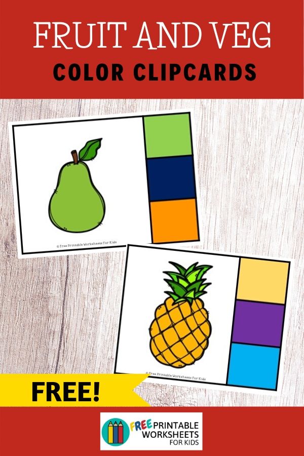 Preschoolers will love learning colors with these fruit and vegetable fine motor clipcards. This color matching game can be used any time of the year that you are working on healthy eating habits and nutrition with your kids.