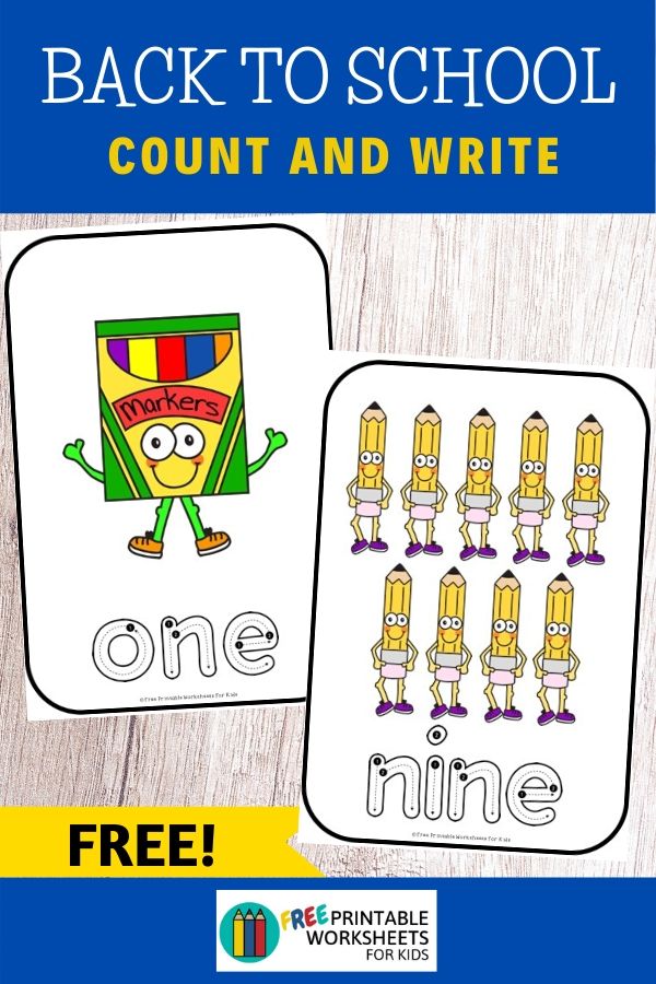 This is a great game to welcome your students back to school or for your child to review what their need to know before school starts again. Preschool and kindergarten kids will practice one to one correspondence and writing number words from 1 to 10 by counting adorable school supplies.