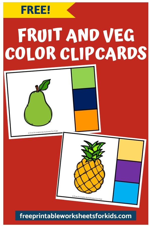 Preschoolers will love learning colors with these fruit and vegetable fine motor clipcards. This color matching game can be used any time of the year that you are working on healthy eating habits and nutrition with your kids.