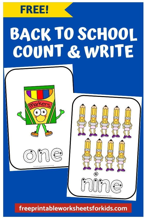 This is a great game to welcome your students back to school or for your child to review what their need to know before school starts again. Preschool and kindergarten kids will practice one to one correspondence and writing number words from 1 to 10 by counting adorable school supplies.