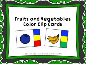 24 Fruit and Vegetable Color Matching Clipcards