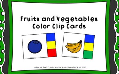 24 Fruit and Vegetable Color Matching Clipcards