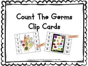 Count the Germs Clip Cards