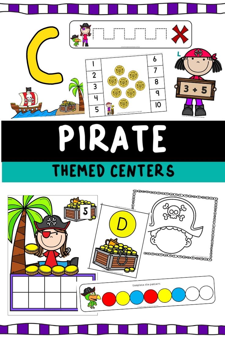 This treasure-filled pack of pirate-themed activities will teach your preschooler and kindergarteners various early math and literacy skills. Count up the coins, trace lines to the X spot and get ready for some more fun games. Ahoy!