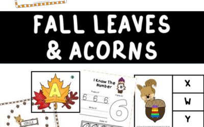 Fall Leaves and Acorns Themed Literacy and Math Centers