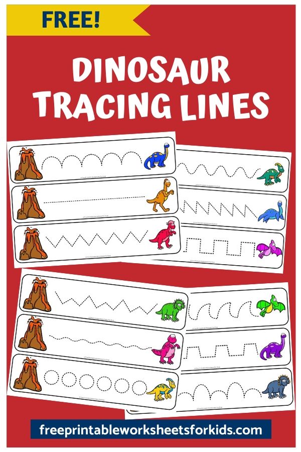 In this dinosaur tracing activity for developing fine motor skills, your preschooler will help the dinosaurs escape the volcano eruption. There are more than 10 different dinosaur line tracing patterns to choose from.