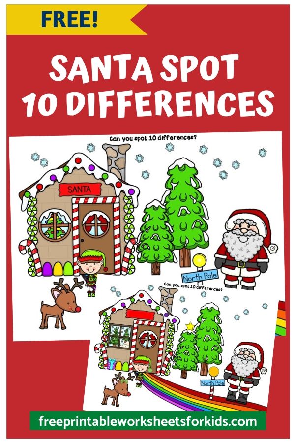 Need more time to wrap your Christmas presents? This game of visual discrimination will keep your kids busy for a while! Find the 10 differences between these 2 pictures of Santa Land.