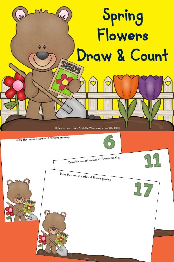 Print out the numbers you would like to work on. Provide some drawing tools for your child and ask them to draw in the correct number of flowers. This is a simple game but there are many variations you could do. Fun Flower Printables for Preschool and Kindergarten | Draw and Count Spring Themed Games | Hands On Math Homeschool Activities | Kids Classroom Center Ideas and Worksheets #FreePrintableWorksheetsForKids #flowers #spring #count #draw