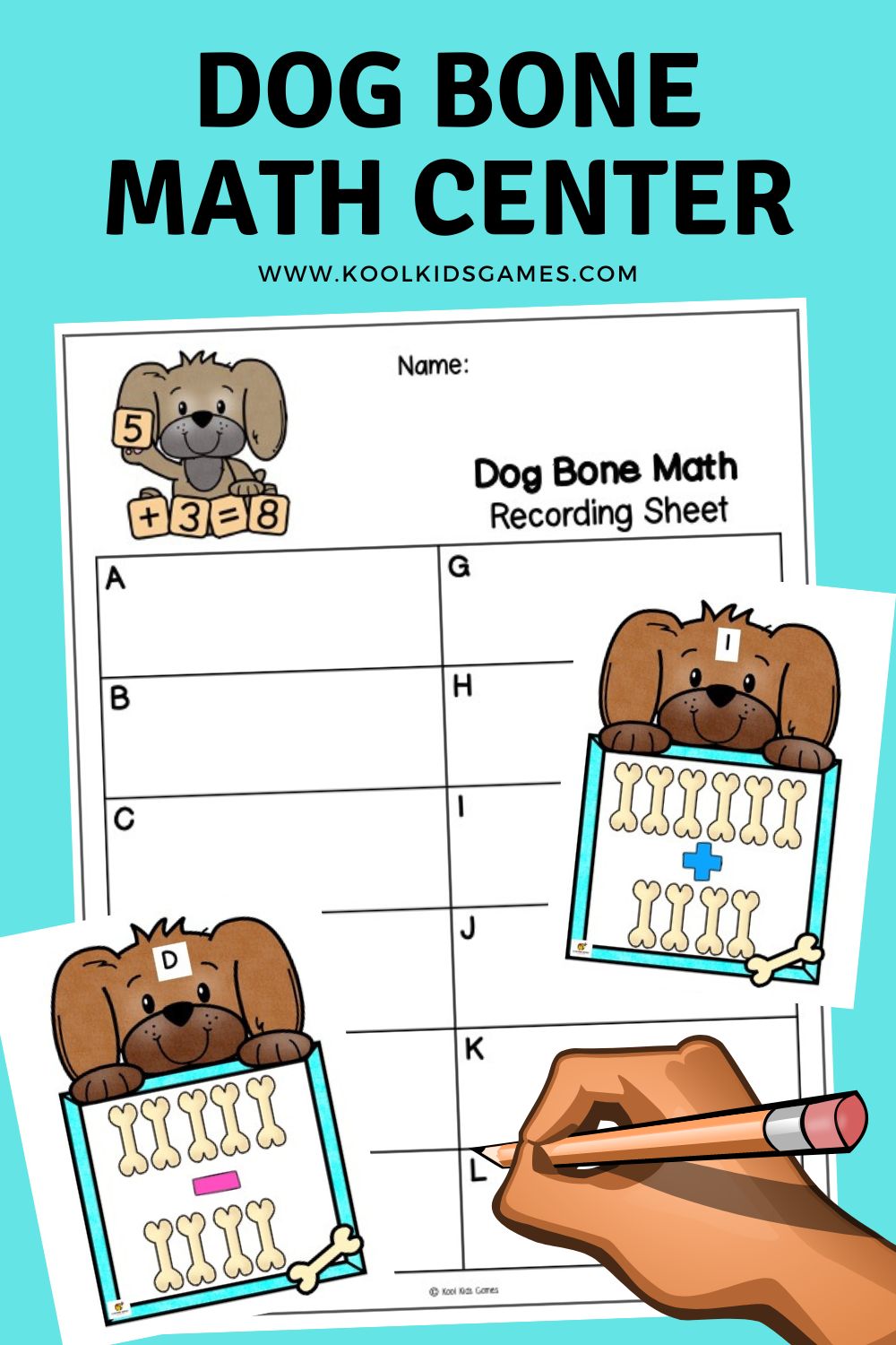 Whether it's a pets classroom theme or a nursery rhyme theme you're planning, this Dog Bone Math Game is a great one to have handy. The dog bone counting cards make learning addition and subtraction number sentences more fun!