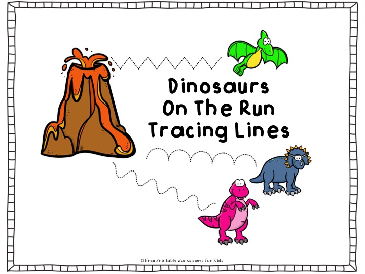 Dinosaur On The Run: 10 Dinosaur Line Tracing Patterns For Fine Motor ...