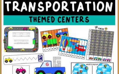 Transportation Themed Literacy and Math Centers