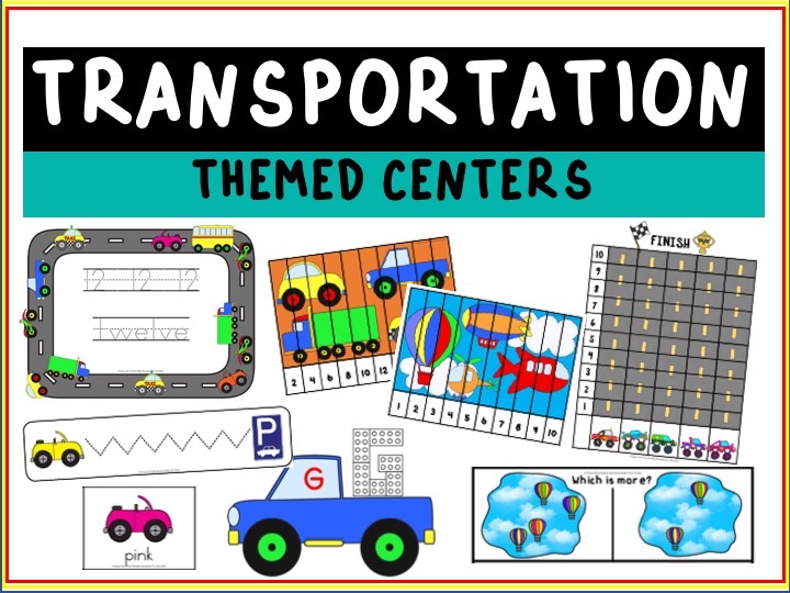 Fun Vehicle Printables for Preschool and Kindergarten | 10 Literacy and Math Transportation Themed Games | Alphabet Numbers and Fine Motor Hands On Homeschool Activities | Kids Classroom Center Ideas #FreePrintableWorksheetsForKids #vehicle #transportation #car #truck #train